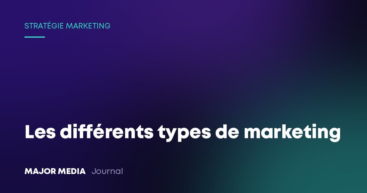Les différents types de marketing