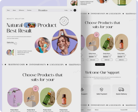 Site e-commerce de produits de beauté naturels
